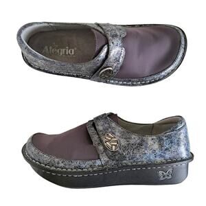 Alegria Comfort Dream Fit Shoe Neoprene Metallic Gray Den-735  Clog